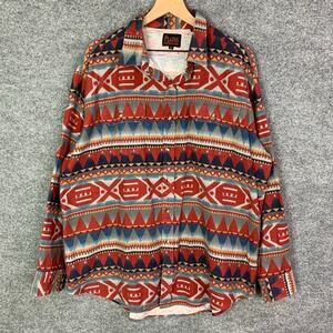 Plains Western Wear Men's‎ Aztec Southwest Button-Up Shirt SZ XL